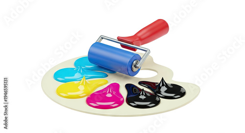 Printing Ink Palette with Roller