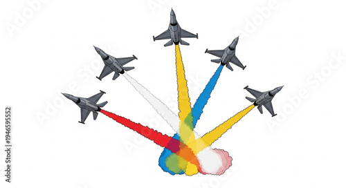 Airplanes Fly in Formation Aerial.