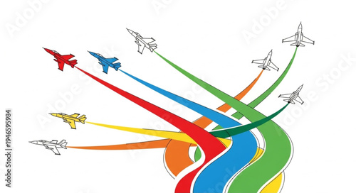 Airplanes Flying in Formation.