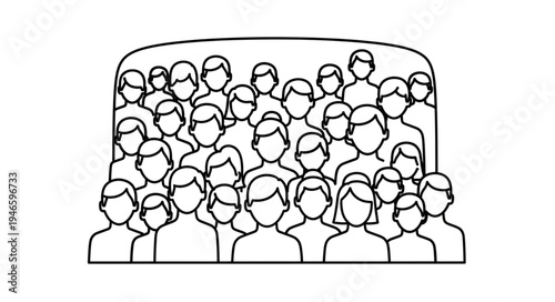 Illustration of a large crowd of people gathered together.