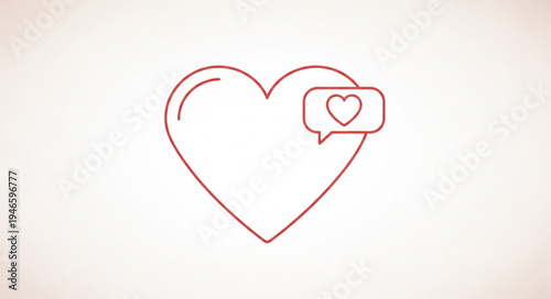 Heart icon with notification bubble symbolizing social media likes and love.