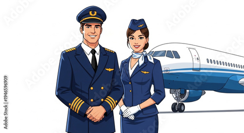 Airline Pilot and Female Flight.