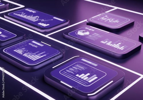 Digital Dashboard Displays Financial Data Graphs and Charts