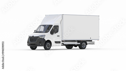 White Box Truck Mockup for Heavy Cargo Delivery and Logistics