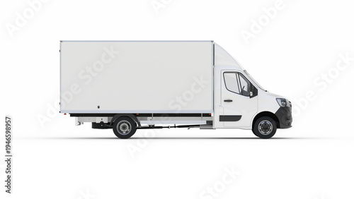 White Box Truck Mockup for Heavy Cargo Delivery and Logistics