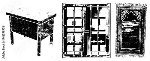 Classic wooden writing desk, antique office furniture, rustic study table, textured wood grain, minimalist design, vintage aesthetic.