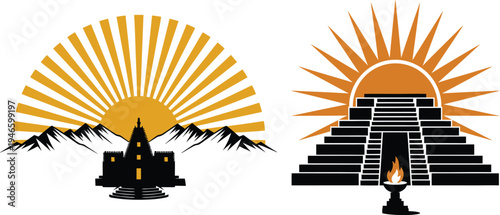 Inti Raymi Sun Festival Inca Culture Celebration Illustration