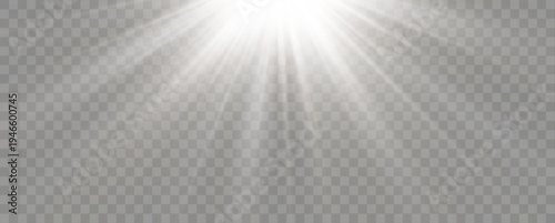 Glowing overlay with magical sun, sparkling rays, and festive summer design.