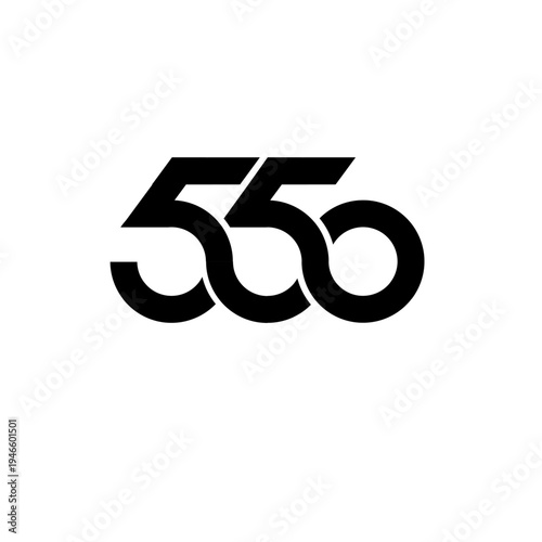 Modern 550 Number Logo Graphic Design Emblem on White Background