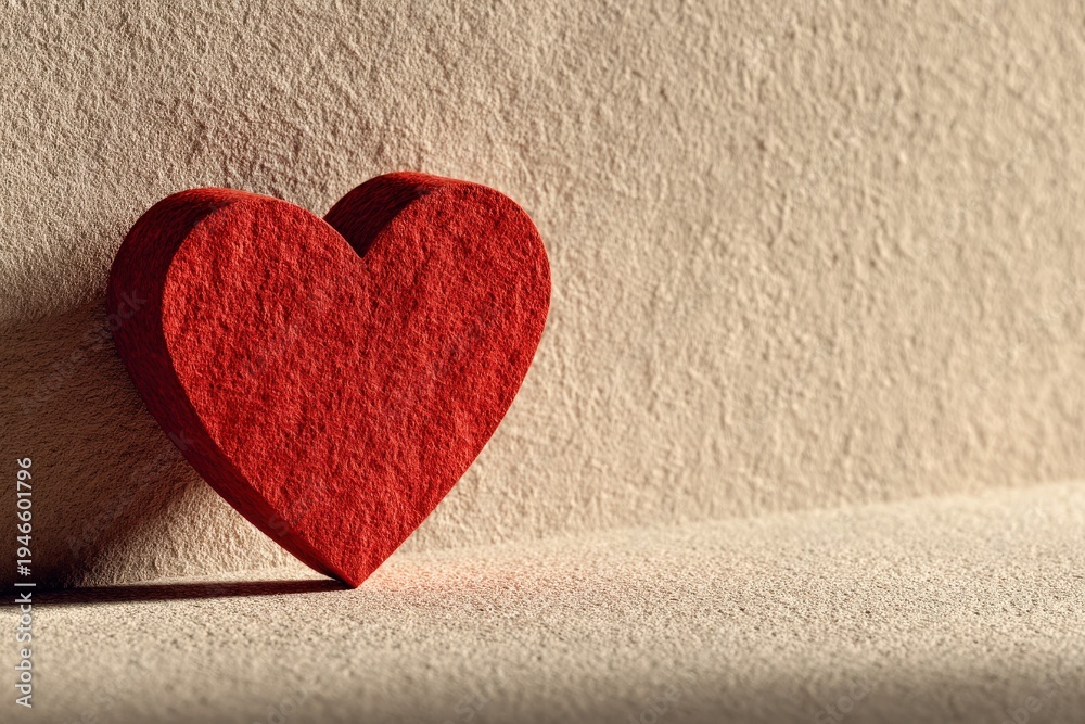 Fototapeta premium Minimal Valentine composition with red heart