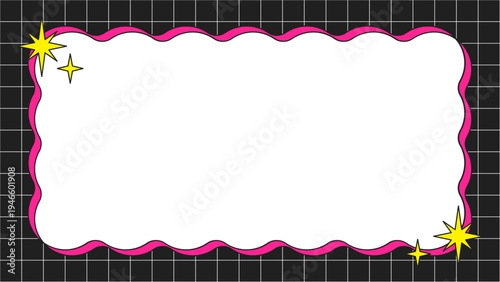 グリッド　なみなみリボンフレーム　ブラック