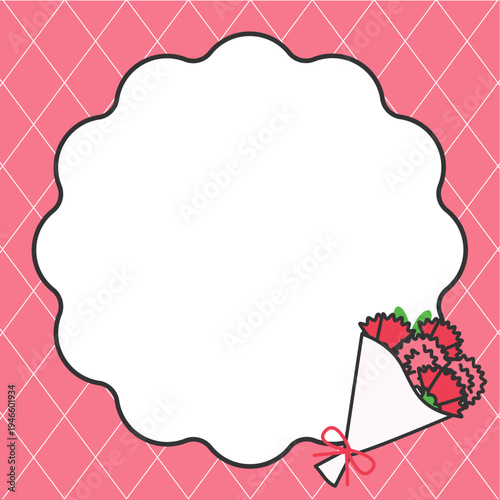 母の日　ダイヤチェック　ふわふわフレーム