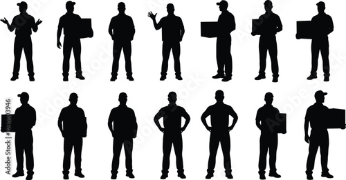 Here are the SEO-optimized titles and keywords for this new set of delivery and courier silhouettes.