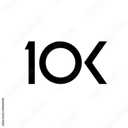 Black '10K' text on a clean white background, representing ten thousand, achievement, or a significant milestone.