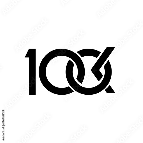 100K modern black graphic logo with stylized intertwined zero and X or K letter design