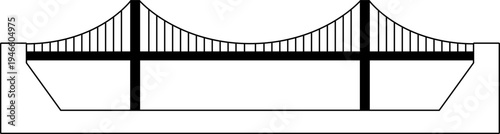 Types of bridges collection vector illustrations. Bridge structure varieties icons, silhouettes, logo. Bridge shapes and structural schemes, architecture, engineering constructions and classification