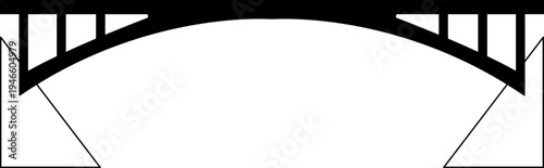 Types of bridges collection vector illustrations. Bridge structure varieties icons, silhouettes, logo. Bridge shapes and structural schemes, architecture, engineering constructions and classification