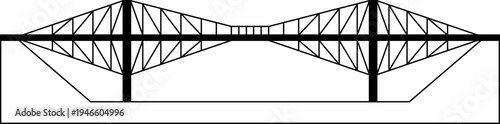 Types of bridges collection vector illustrations. Bridge structure varieties icons, silhouettes, logo. Bridge shapes and structural schemes, architecture, engineering constructions and classification