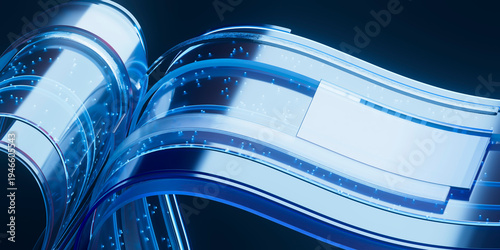 3D bandwidth channel wave with sleek digital transfer arc