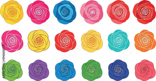 Colorful paper roses in various hues flowers craft