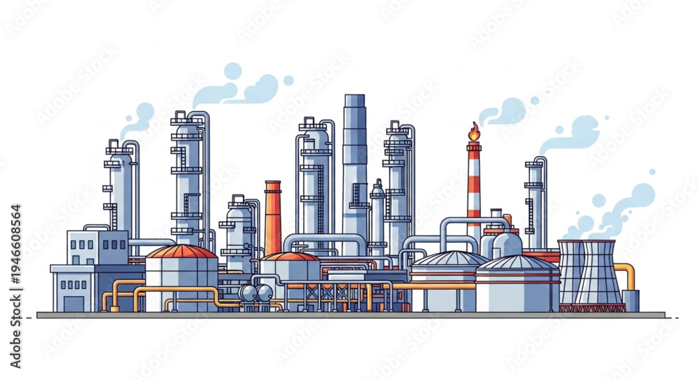 Obraz premium Industrial Factory Plant Facility.