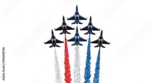 Military Jets Fly Formation.