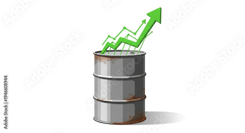 Barrel with green growth arrow.
