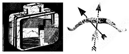 Retro camera with cracked surface, film inside, classic gear, analog camera, old school shutter, aesthetic.