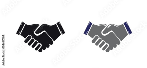 handshake vector icon. based on black and ash colour, with a white background.