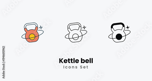 Kettle bell icons vector set stock illustration