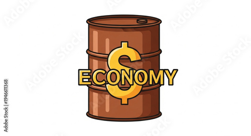 Brown Barrel with Dollar Sign.
