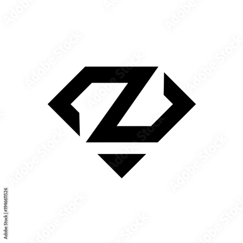 Modern Geometric Letter Z Logo Design in Diamond Shape Icon