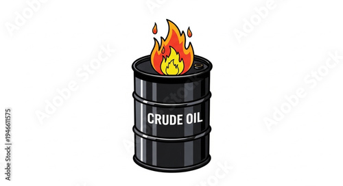Burning Crude Oil Barrel Fire.