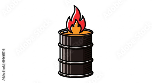 Burning Oil Barrel Fire.