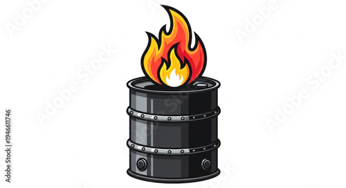 Burning Oil Barrel Fire.