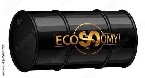 Black Oil Barrel Economy Concept.