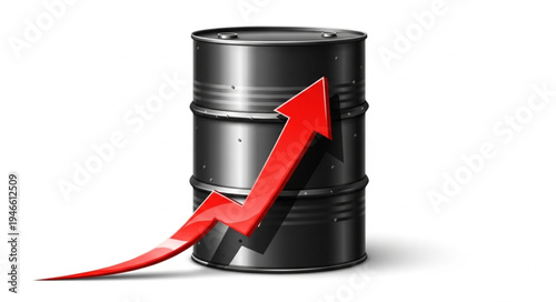 Black Oil Barrel with Arrow.