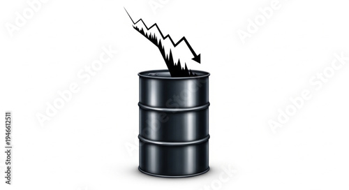 Black Oil Barrel with Arrows.