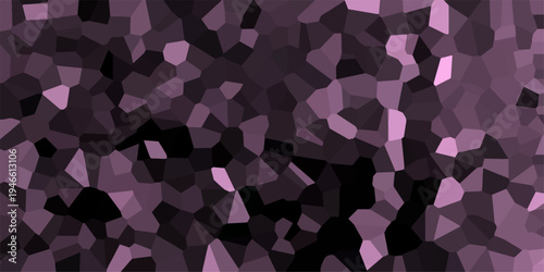 Geometric Crystal Mosaic Pattern In Deep Purple Tones With Sharp Edges And Light Accents For Modern Abstract Backgrounds