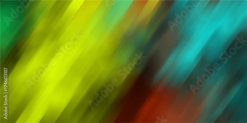 Dynamic Diagonal Abstract Background with Blurry Streaks of Green Yellow Red and Teal for Energetic and Modern Visual Design Applications