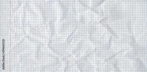 Paper graph square with notebook background texture and white school note. Grid blue book with line pad sketchbook and effect page memo. Template crumpled paper bg with check copybook notebook teture.