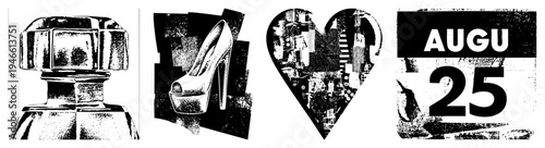 Retro perfume bottle top with angular facets, halftone print, vintage cosmetic container, luxury fragrance cap, fragrance bottle component.