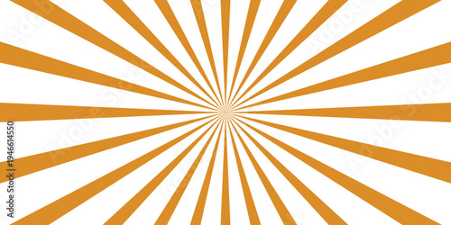 Warm Orange and White Sunburst Radial Burst Pattern Background for Retro Designs and Energetic Promotions