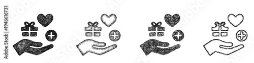 Sketch benefits icon design set