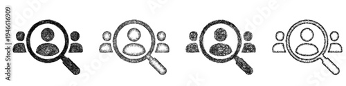 Sketch headhunting icon design set