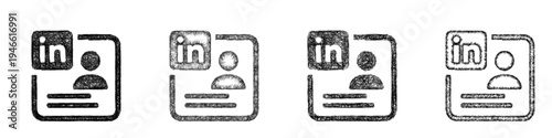 Sketch linkedin profile icon design set