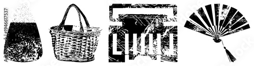 Handwoven basket with sturdy handle, textured weave, rustic design, storage container, picnic accessory, outdoor utility.