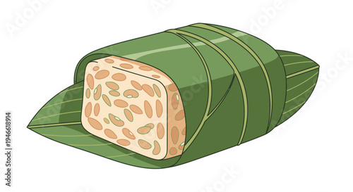 Burrito Wrapped in Green Leafy Cover.