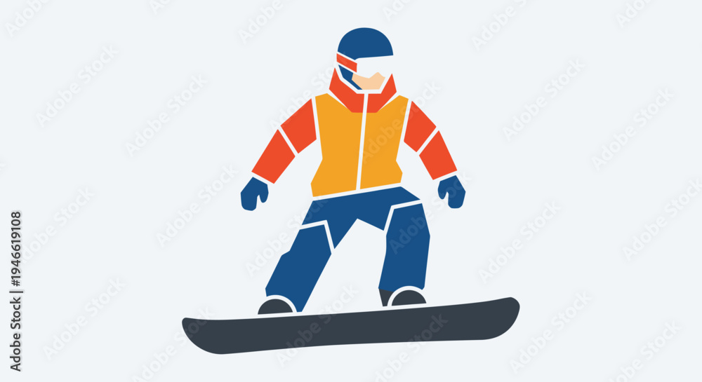 Fototapeta premium Snowboarder in Action on White Background.