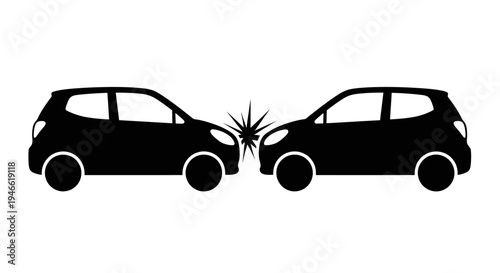 Two Cars in Minor Collision Accident.
